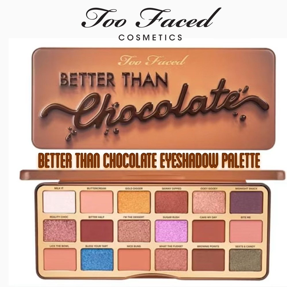 Better Than Chocolate 🍫 Too Faced Cocoa Infused Eye Shadow Palette • 18 Shades